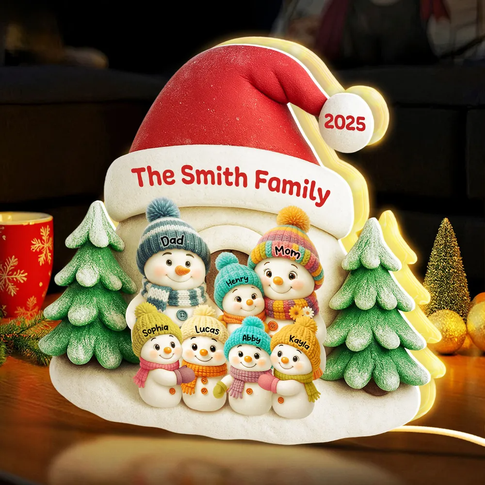 Snow House Family – Personalized Light Box, Festive Christmas Home Decoration & Heartfelt Gift for Loved Ones Light Box
