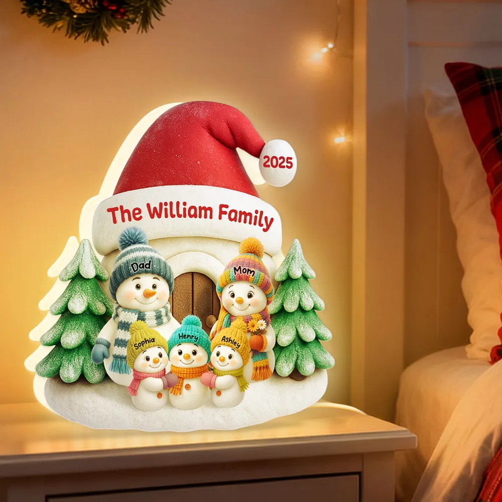 Snow House Family – Personalized Light Box, Festive Christmas Home Decoration & Heartfelt Gift for Loved Ones Light Box