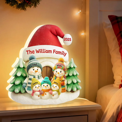 Snow House Family – Personalized Light Box, Festive Christmas Home Decoration & Heartfelt Gift for Loved Ones Light Box