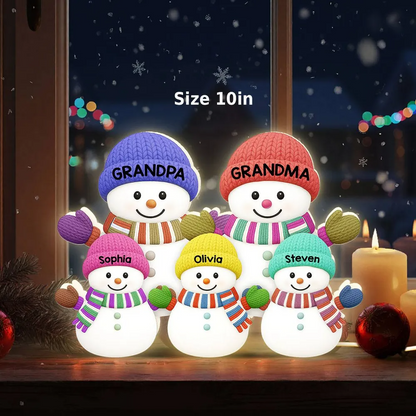 3D Effect Heartwarming Christmas Snowman Light Box – Personalized Gift for Grandma, Grandpa & Grandkids, A Cozy Holiday Keepsake Light Box