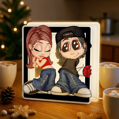 Y2K Style Couple Forever Love - Personalized Light Box - Gift For Couple