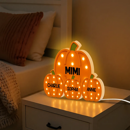 3D Effect Grandma Little Pumpkins Marquee Pattern Effect Cozy Fall Home Decor - Personalized Light Box - Gift For Grandmas Light Box