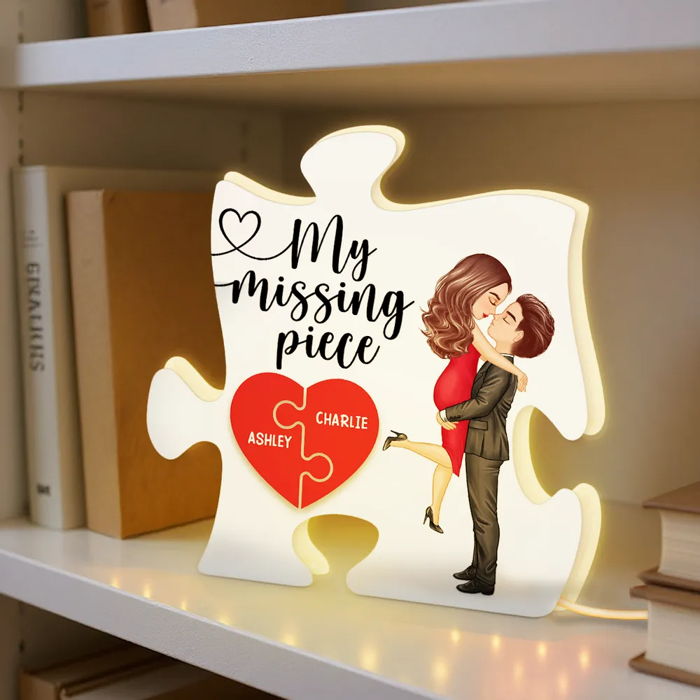 Couple My Missing Piece - Personalized Light Box - Heartwarming Gift For Couple Light Box