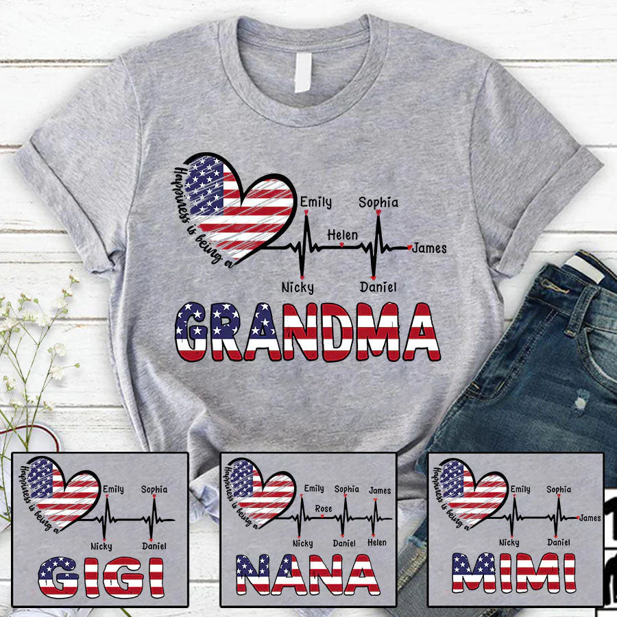 Personalized Happiness Is Being A Grandma CTL94 T-Shirt