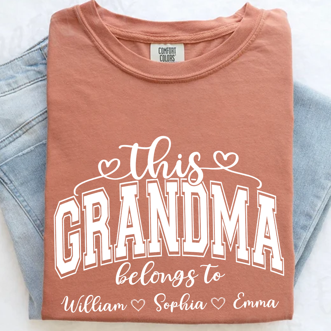 Comfort Colors Shirt, Custom This Grandma Belongs To And Grandkids