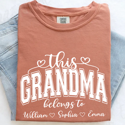 Comfort Colors Shirt, Custom This Grandma Belongs To And Grandkids