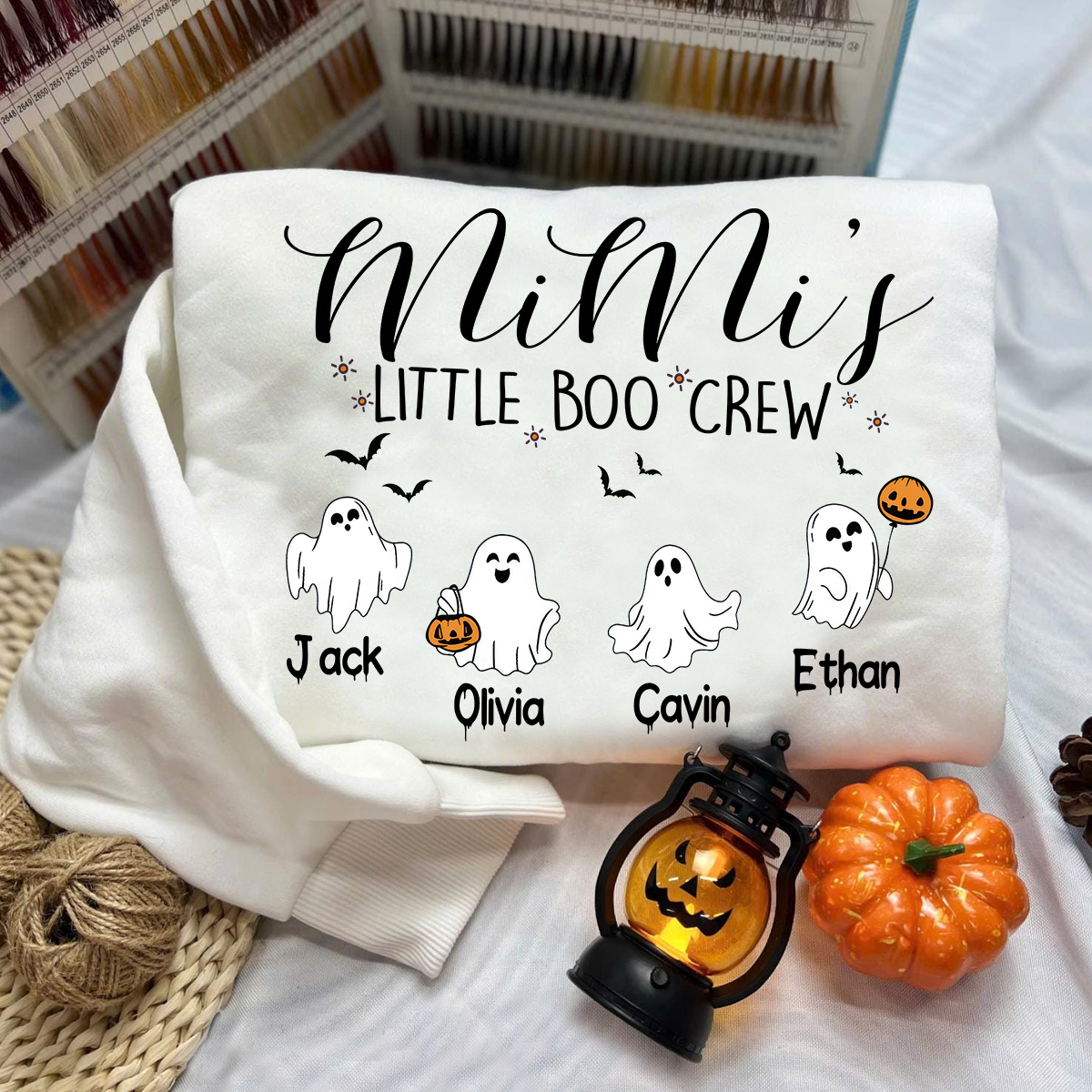 Comfort Colors® Custom Halloween Grandma Shirt, Grandma Boo Crew Shirt, Grandma's Bootiful Crew Shirt