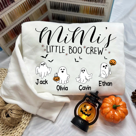 Comfort Colors® Custom Halloween Grandma Shirt, Grandma Boo Crew Shirt, Grandma's Bootiful Crew Shirt