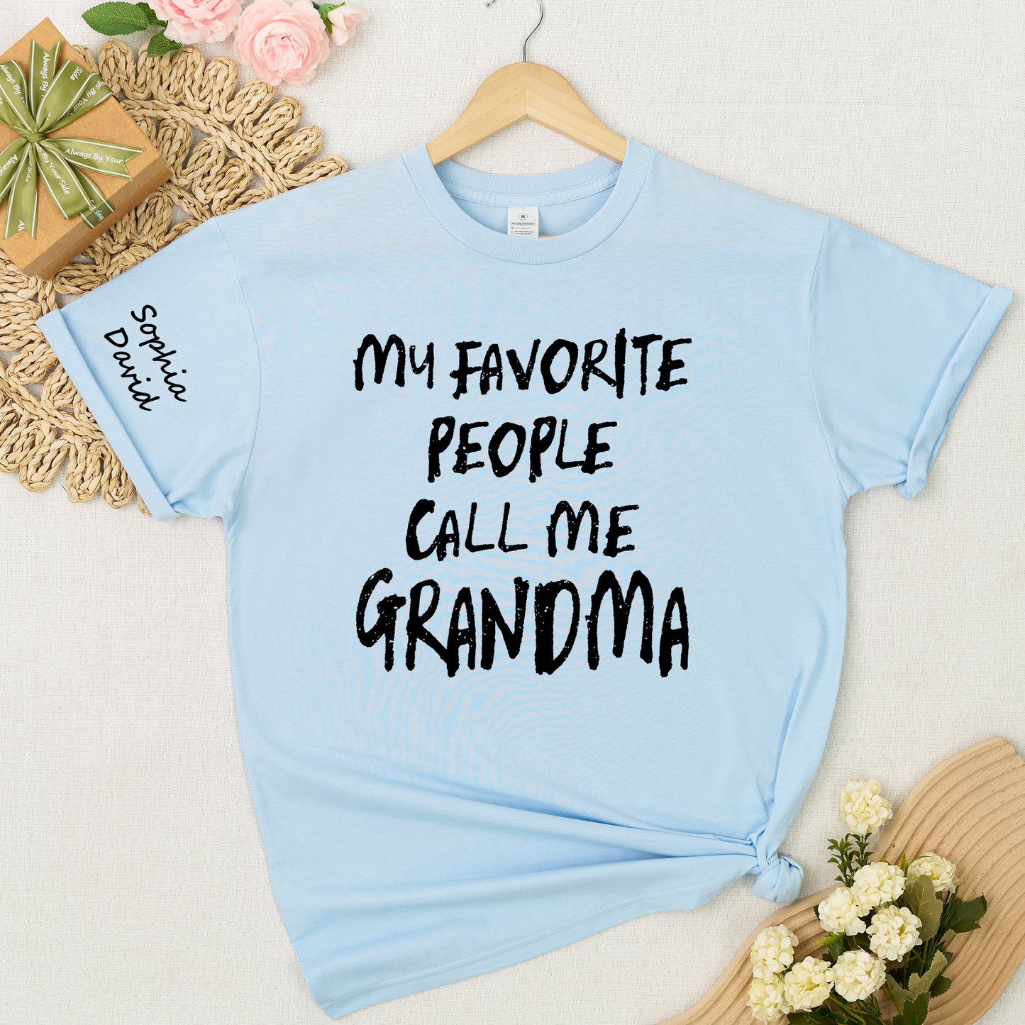 Custom Grandma Shirt My Favorite People Call Me Grandma Personalized T Shirt with Kids Names Family Gift for Grandmother Birthday Mother Celebration Tee
