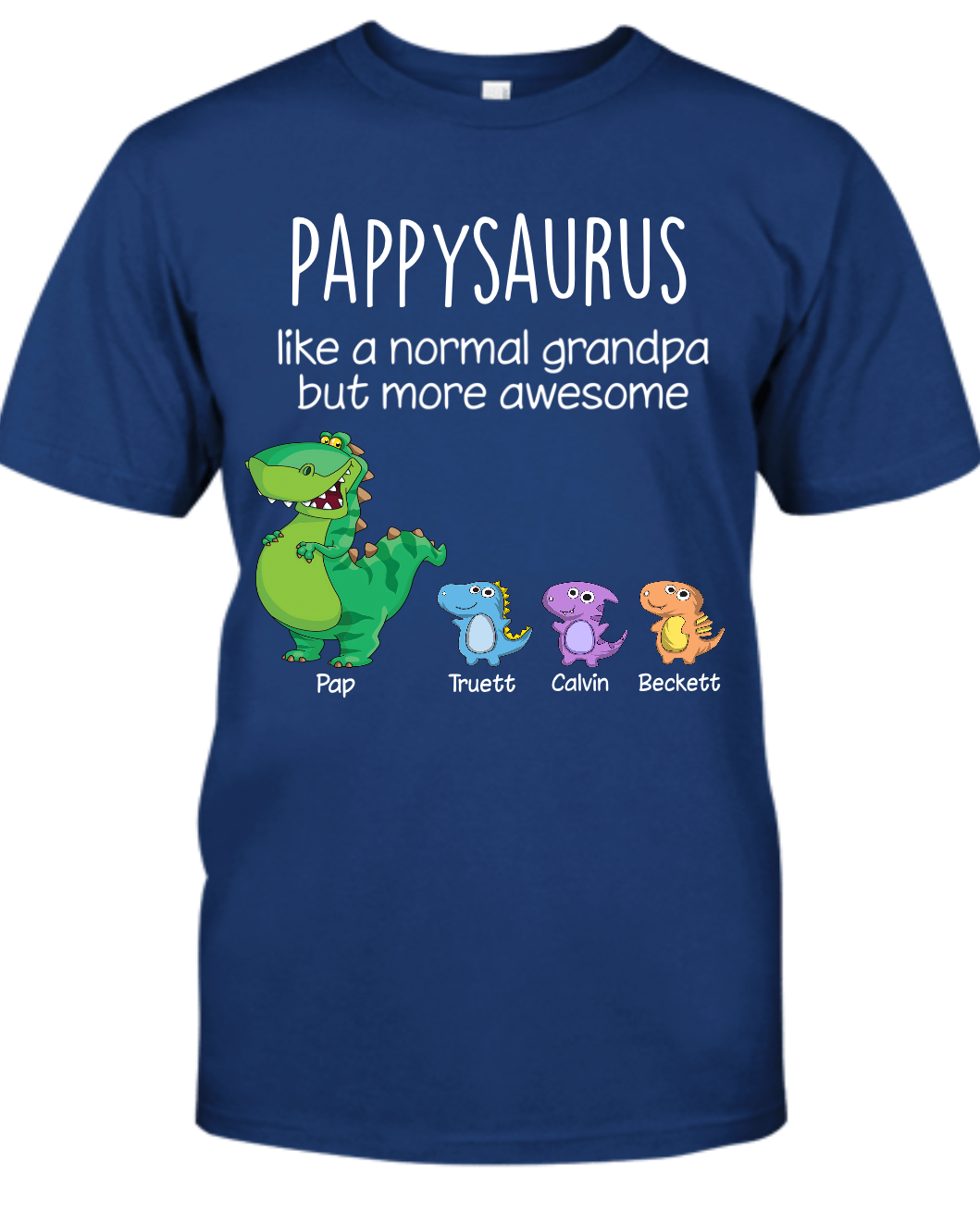 Personalized Grandpasaurus And Kids Names T-Shirt, Personalized Father's Day T-Shirts, Funny Dad Papa Grandpa Shirt