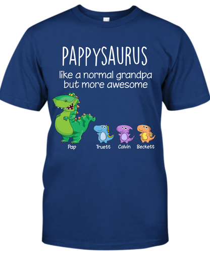 Personalized Grandpasaurus And Kids Names T-Shirt, Personalized Father's Day T-Shirts, Funny Dad Papa Grandpa Shirt