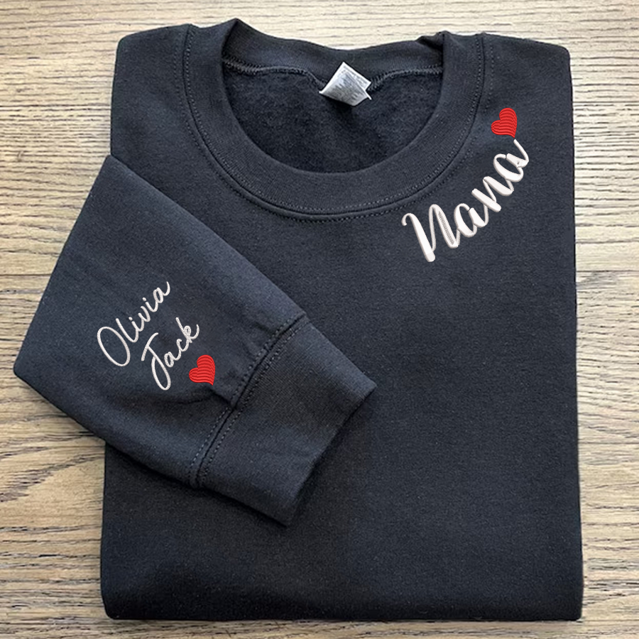Custom Embroidered Nana Valentine Sweatshirt