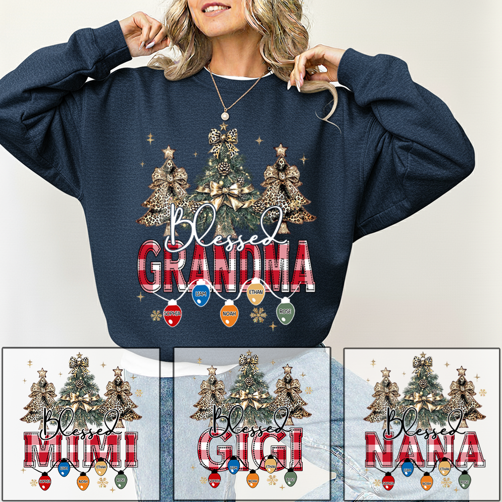 Personalized Blessed Grandma Sweatshirt, Gift for Grandma and Kids