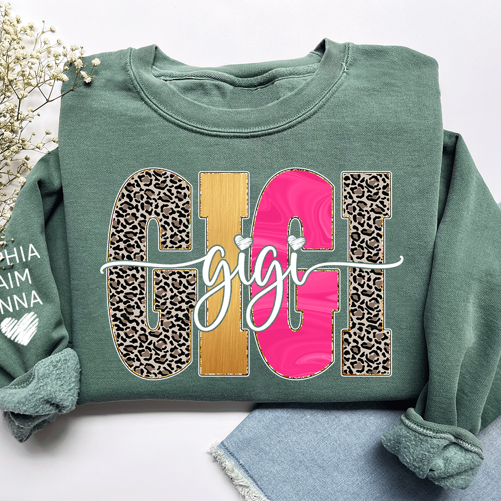 Custom Coquette Leopard Mimi Sweatshirt, Gift for Grandma And Kids