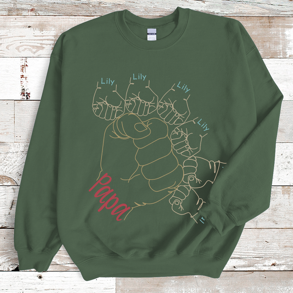 Hands Papa Grandkids Vintage Sweatshirt