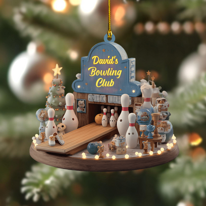 Personalized Bowling Ornament 2025 – Custom Name Bowling Club Christmas Ornament, Gift for Bowlers & Sports Fans Ornament