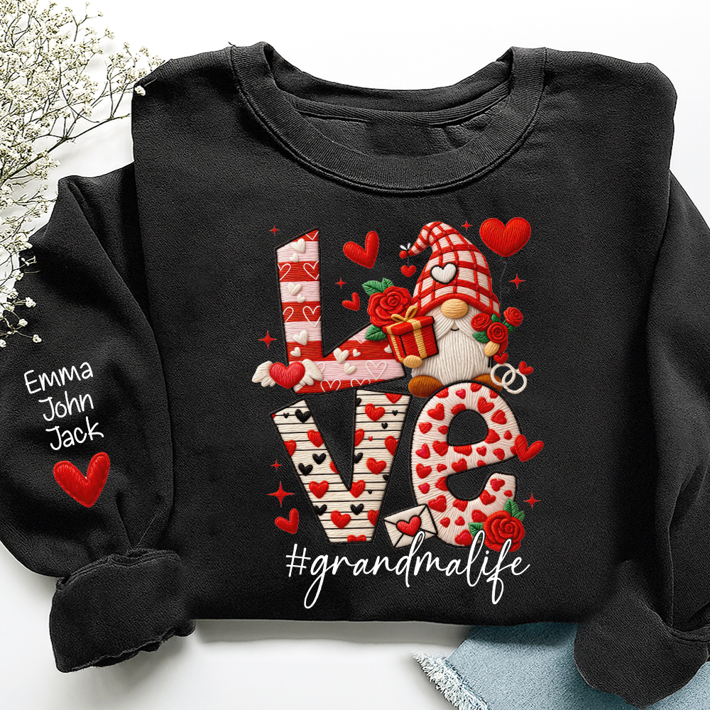 Love Grandma Sweatshirt, Grandmalife Heart Design For Gift Grandma And Kids