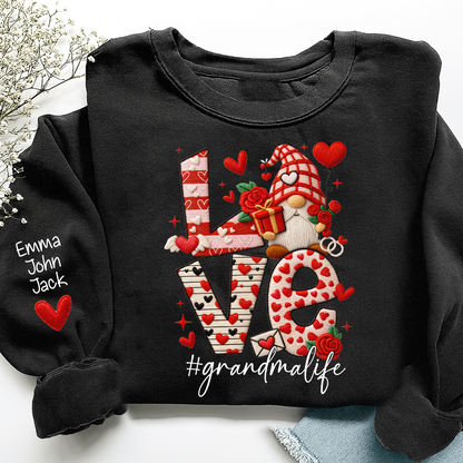 Love Grandma Sweatshirt, Grandmalife Heart Design For Gift Grandma And Kids