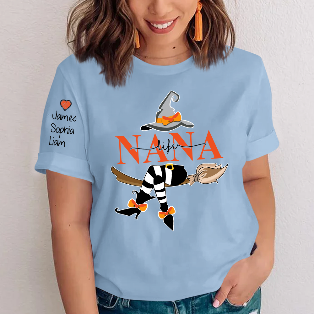Personalized Nana Life Witch Shirt, Custom Grandma Halloween, Gif For Grandma TH T-Shirt