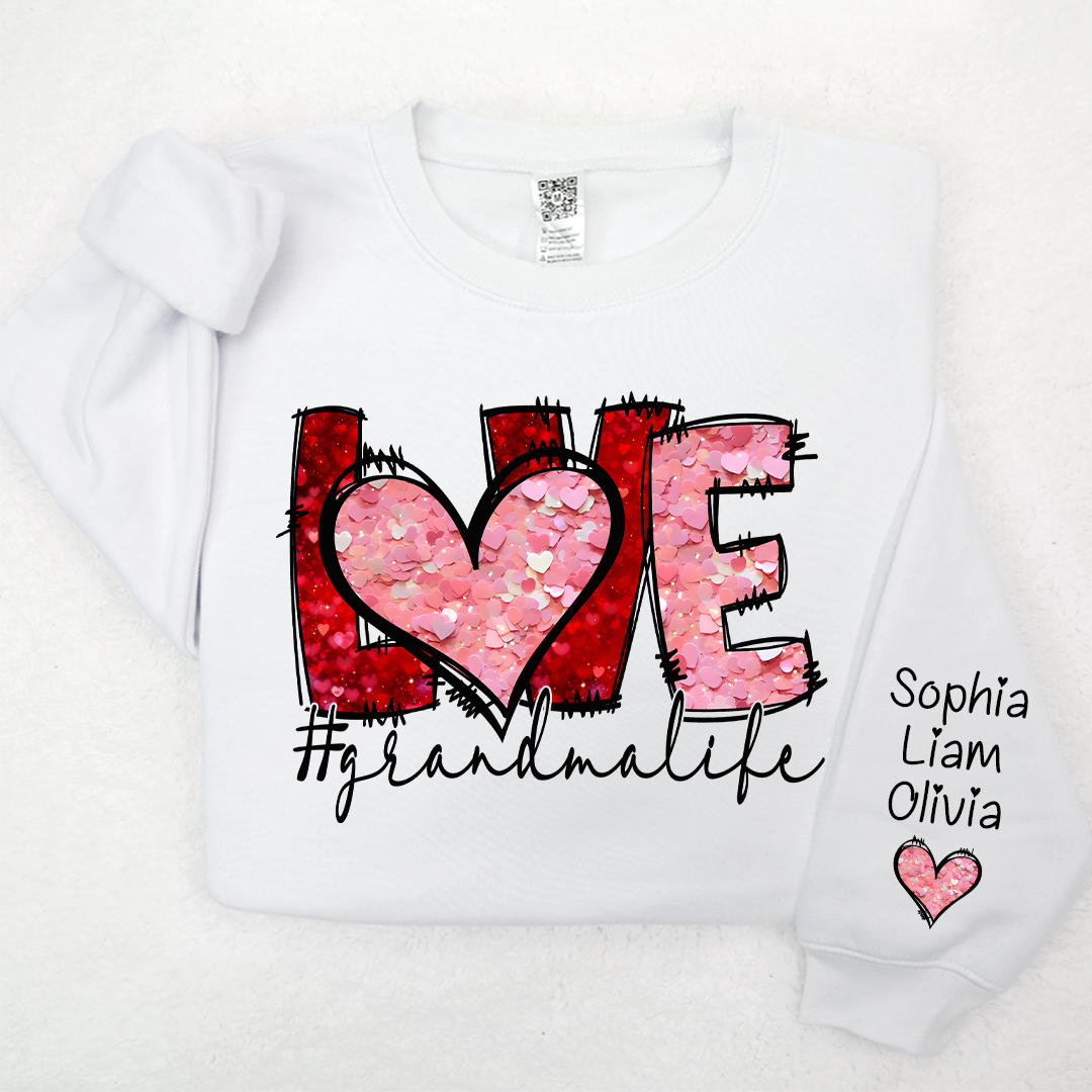 Valentine Watercolor Heart Gift For Grandma And Kids LTP01