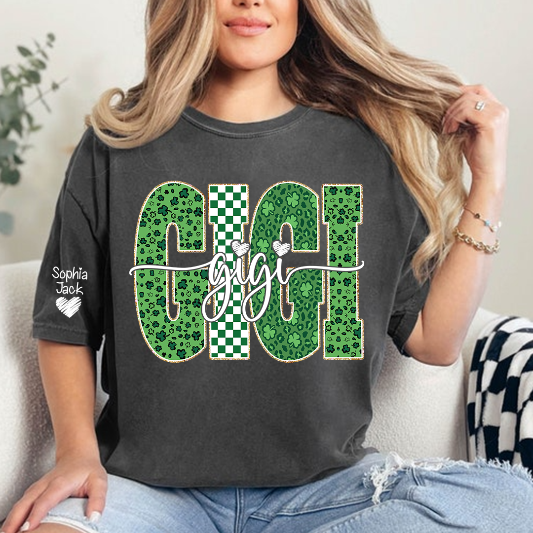 Patrick's Day Gigi Leopard Clover, St. Patrick's Day Gift For Grandma And Grandchildren