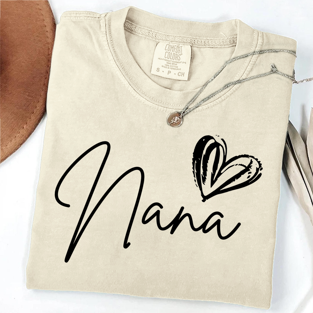 Comfort Colors® Nana Heart, For Gift Grandma And Kids
