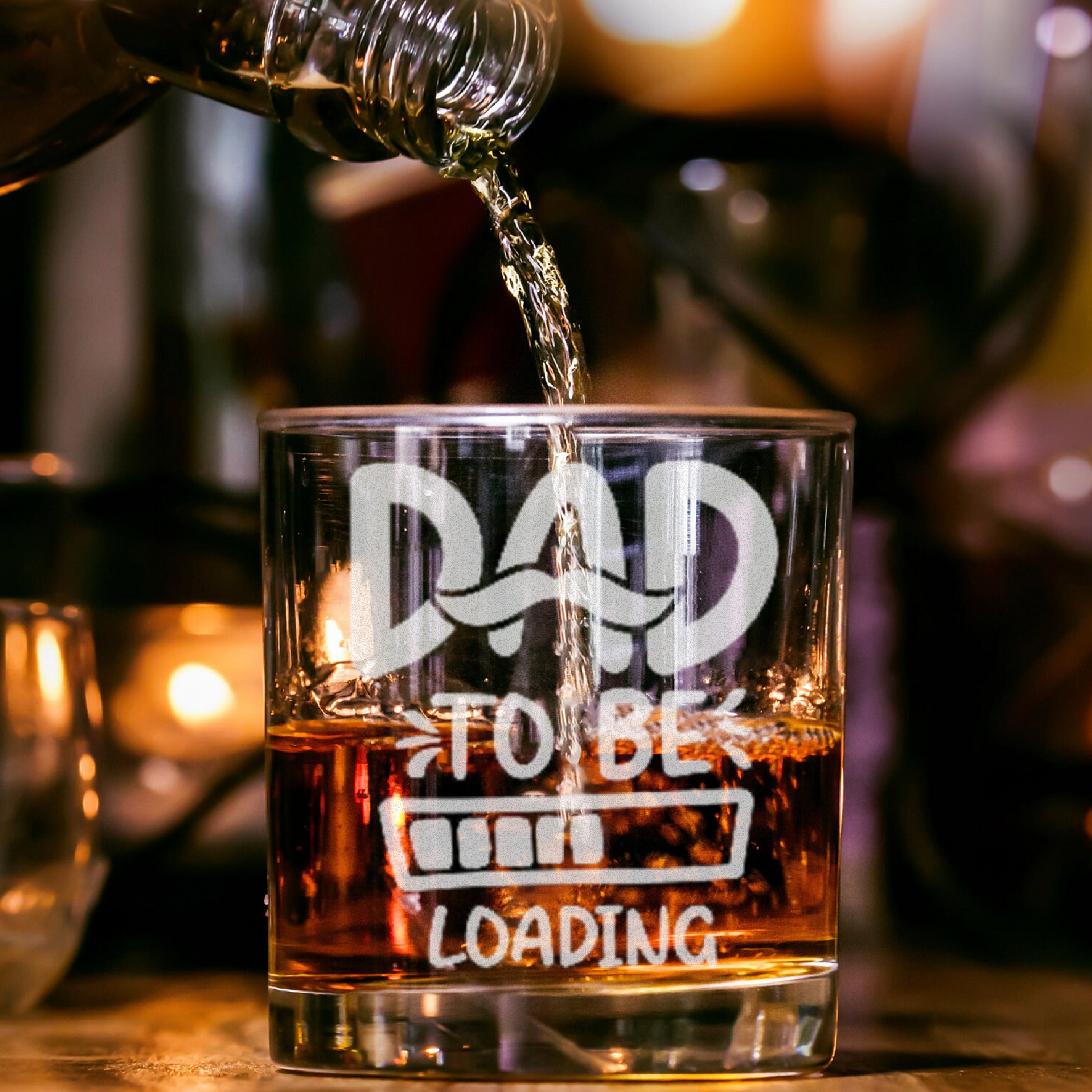 Dad To Be Loading - Daddy And Kids Whiskey Glass