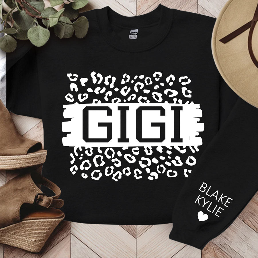 Gigi Sweatshirt, Gift for Grandma Nana Mimi Kids Names