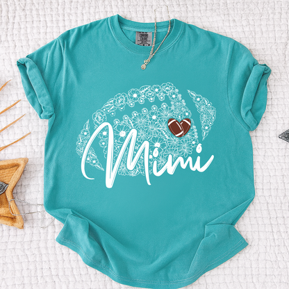 Comfort Mimi Football Shirt, Personalized Mimi T-Shirt with Floral Football Design