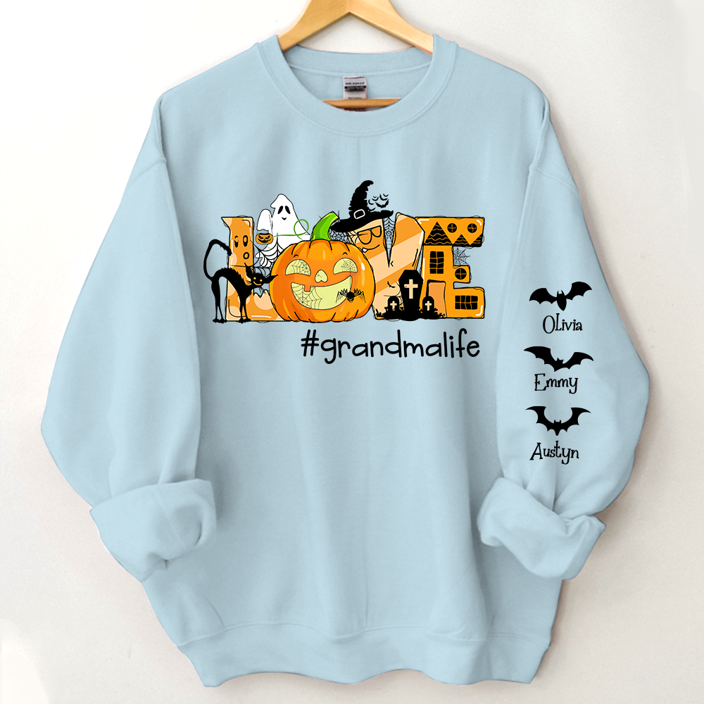 Love Grandma Life Halloween, Love Pumpkin Halloween Sweatshirt TH