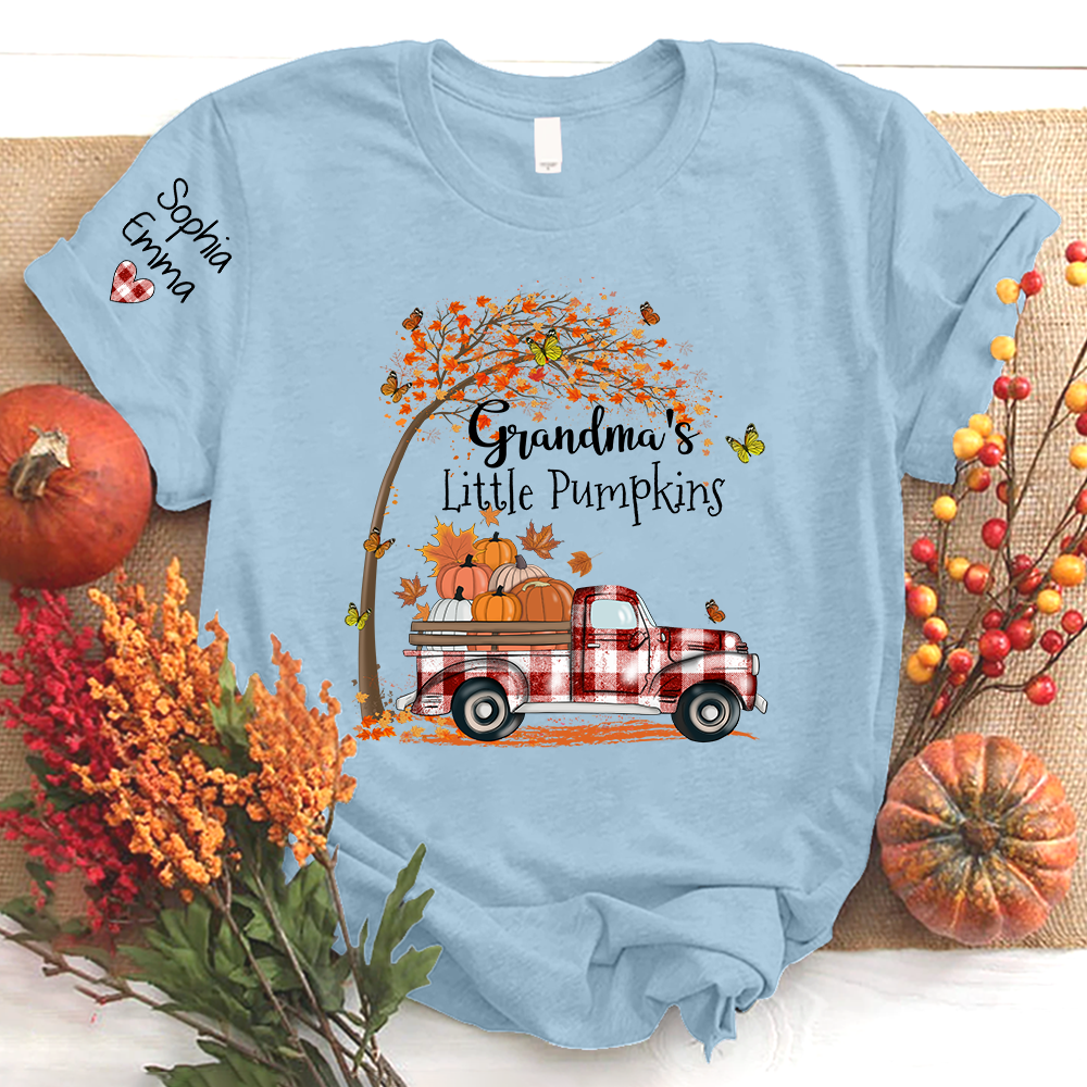 Grandma's Little Pumpkins And Kids Autumn T-Shirt