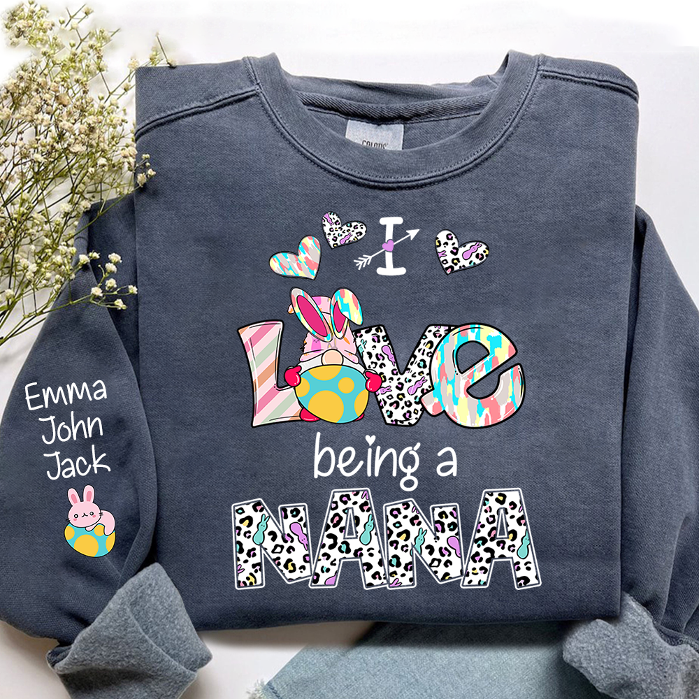 I Love Being a Nana Crewneck Sweatshirt, Sweet Family Love Graphic