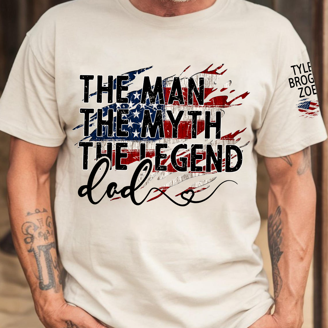 Legend Husband Dad Custom shirt, Personalized Grandpa American T-Shirt, Gifts for Dad