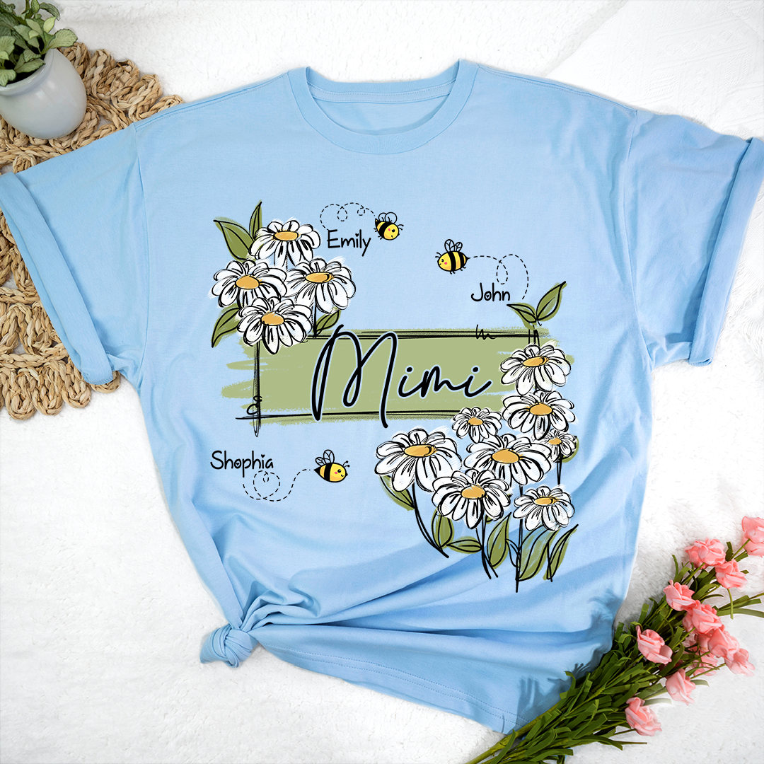 Squiggly Art Wildflowers Mimi And Bee New Kids LPT01 Shirt