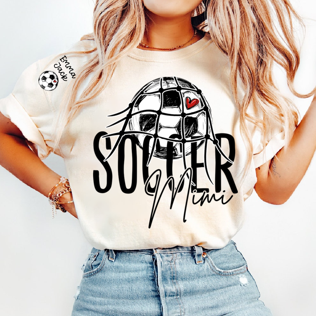 Personalized Soccer Mimi Shirt, Soccer Ball Family Names Tee