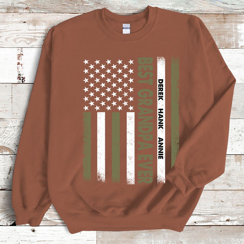 Best Grandpa ever American flag Sweatshirt