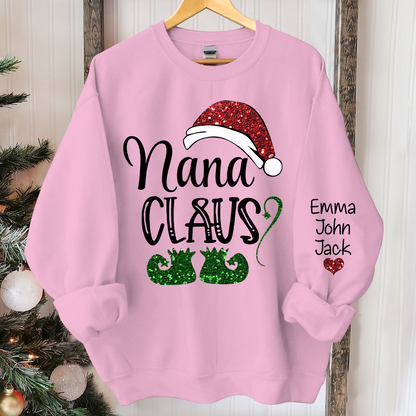 Personalized Nana Claus And Kids Sweatshirt