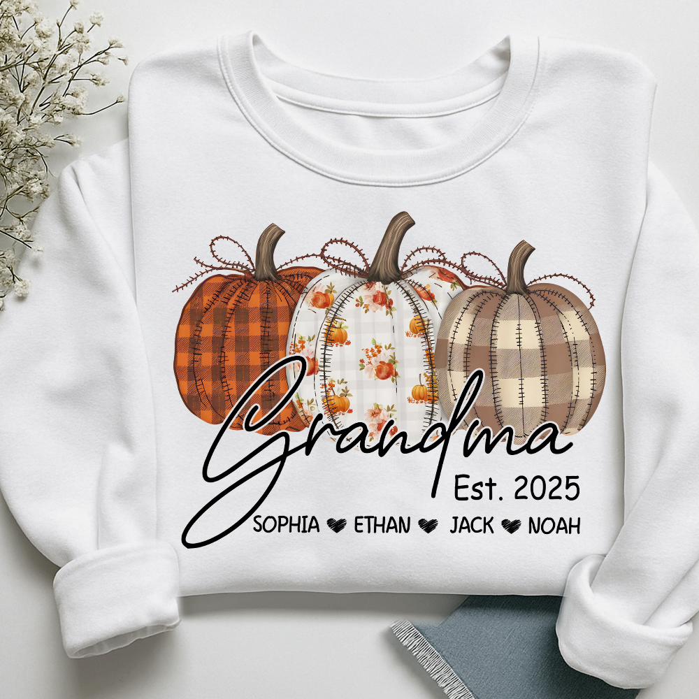 Fall Pumpkin Design, Customized Gifts for Grandma and Grandchild