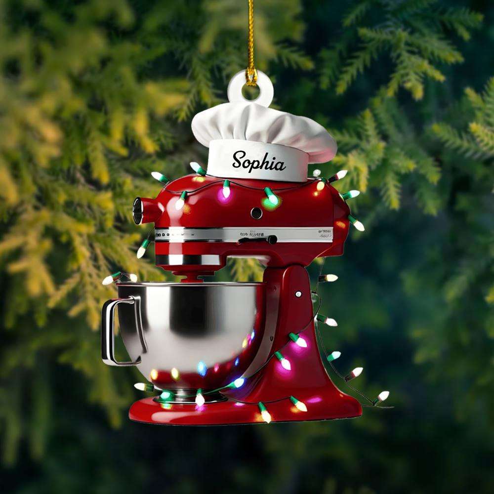 Personalized Mixer Ornament 2025 – Custom Name KitchenAid Mixer Christmas Ornament, Gift for Bakers & Chefs Ornament