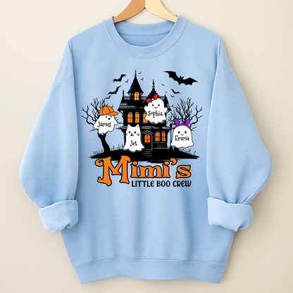 Comfort Colors® Personalized Grandma’s Little Boo Crew Halloween Sweatshirt With Grandkids Names