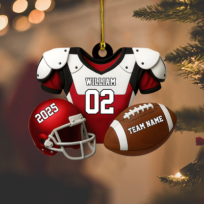Personalized Football Jersey Ornament 2025 – Custom Name & Number Ornament, Christmas Gift for Football Player or Fan Ornament