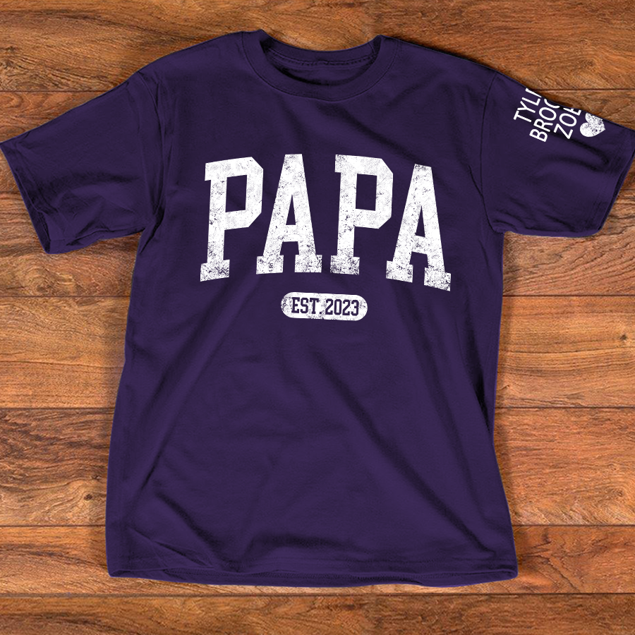 Personalized Papa Est With Grandkids Father's Day