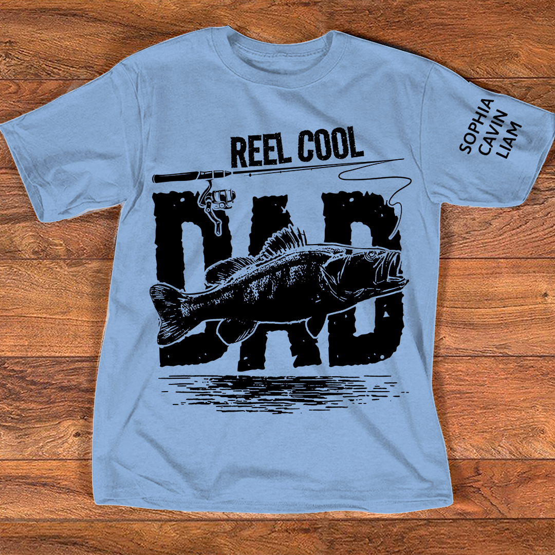 Reel Cool Papa Tee Fishing Lover Shirt Bass Fish Design Gift for Grandpa