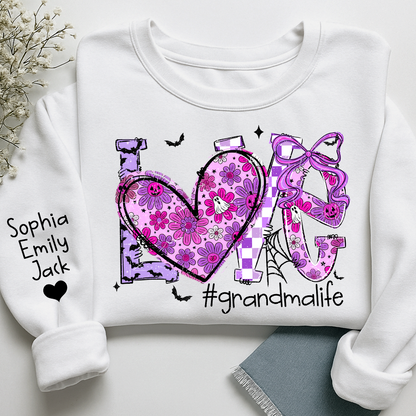 Naughty Halloween Flowers, Personalized Grandma Love Life Pumpkin and Kids