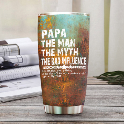 Personalized Water Cups, Custom For Papa And The Kids. Portable Water Cup With Lid