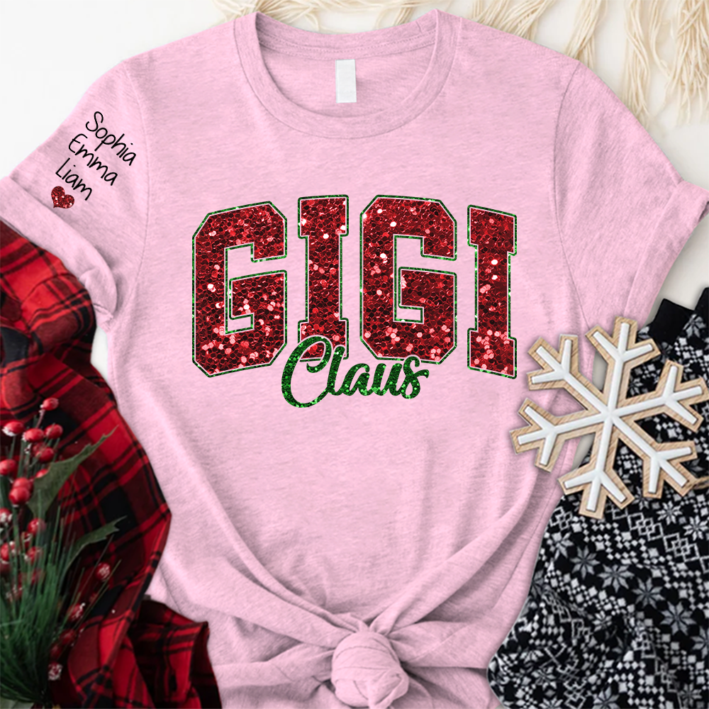 Custom Gigi Claus Christmas And Kids T-Shirt