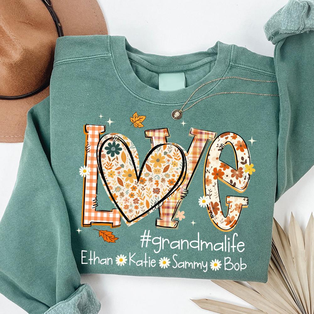 Love Personalized Preppy Fall Cozy Season, Custom Mimi And Kids Names