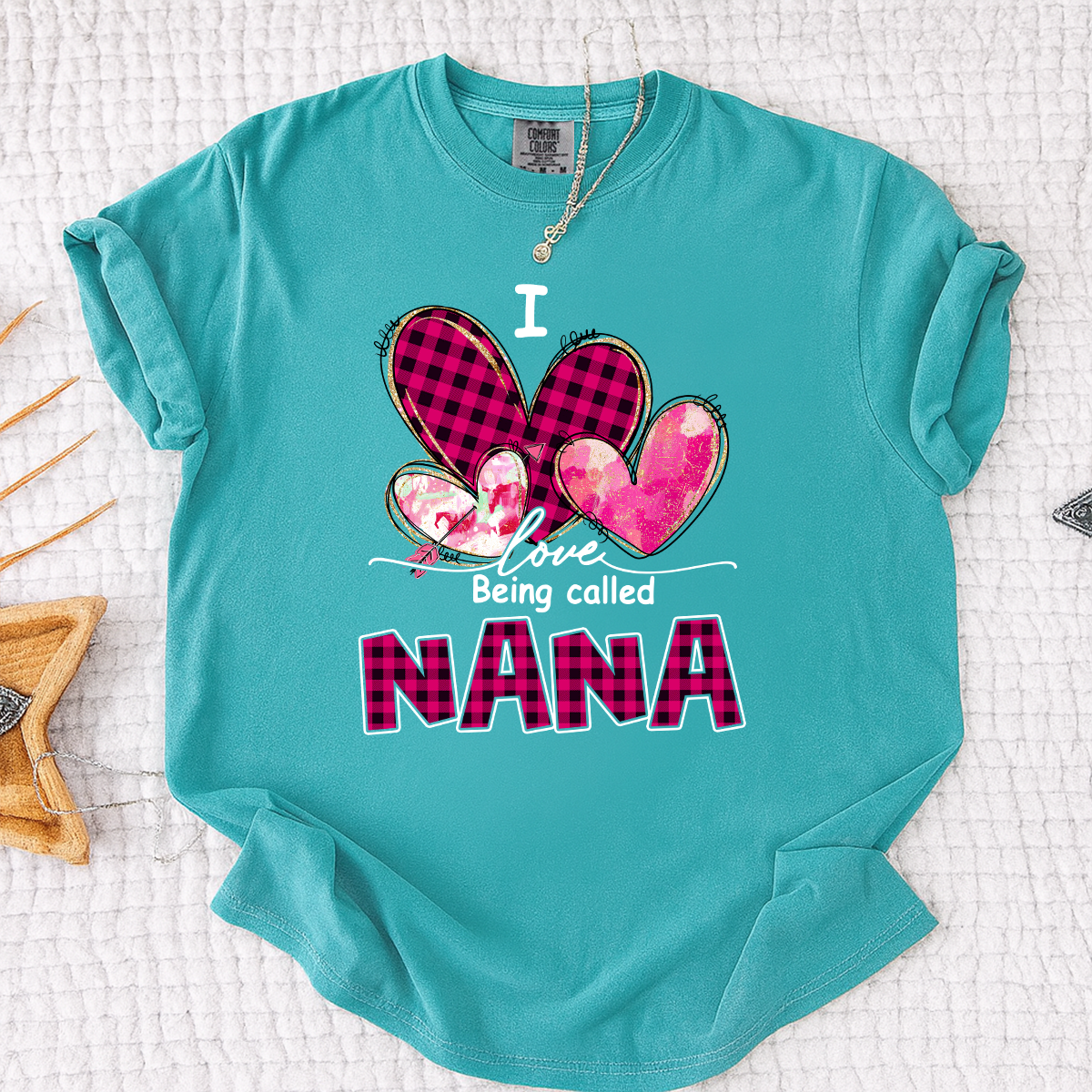 I Love Being Called Nana Pink Tone Design, Grandma Comfort Colors®  Personalized with Kids Name