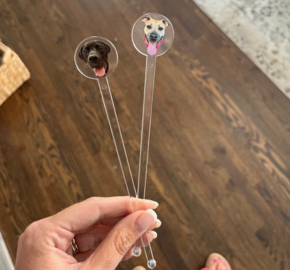 Custom Drink Stirrer, Wedding Drink Stick Stirrer, Dog, Cat, Pet, Face, Great for Bachelor