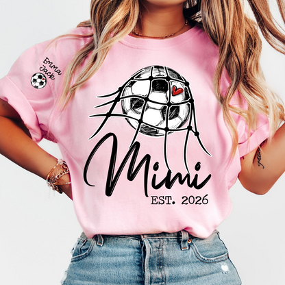 Children's Sports T-shirt, Custom Printed With Name, For Grandma, Soccer Mimi brand, Customizable With FoundingYear